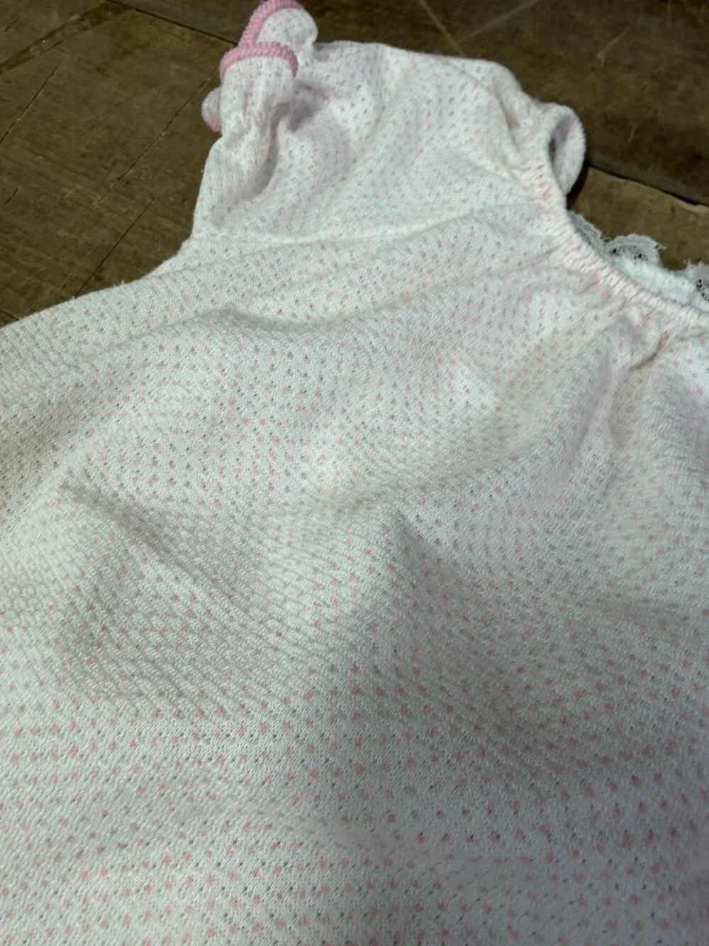 Vintage 1950s Carter's Pink White Baby Smocked Nightgown Dress 18 MO (23-28 LBS)